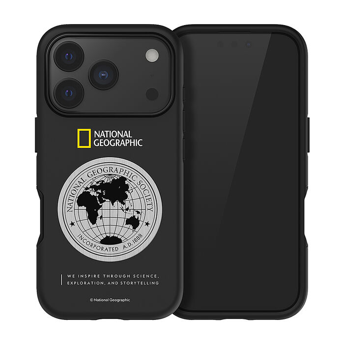 iPhone 17 Pro NatGeo Metal Deco 防摔保護殼-地球徽章