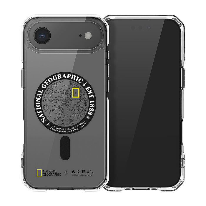 iPhone Air NatGeo Rugged 磁吸防摔保護殼-地形黑