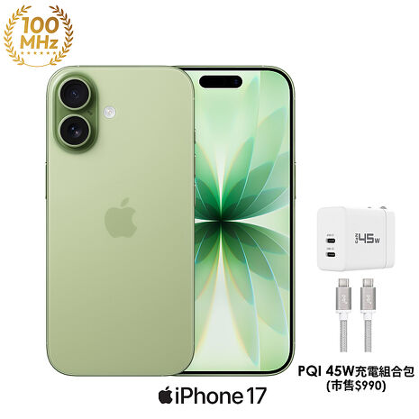 Apple iPhone 17 512G (綠)【PQI 45W充電組】