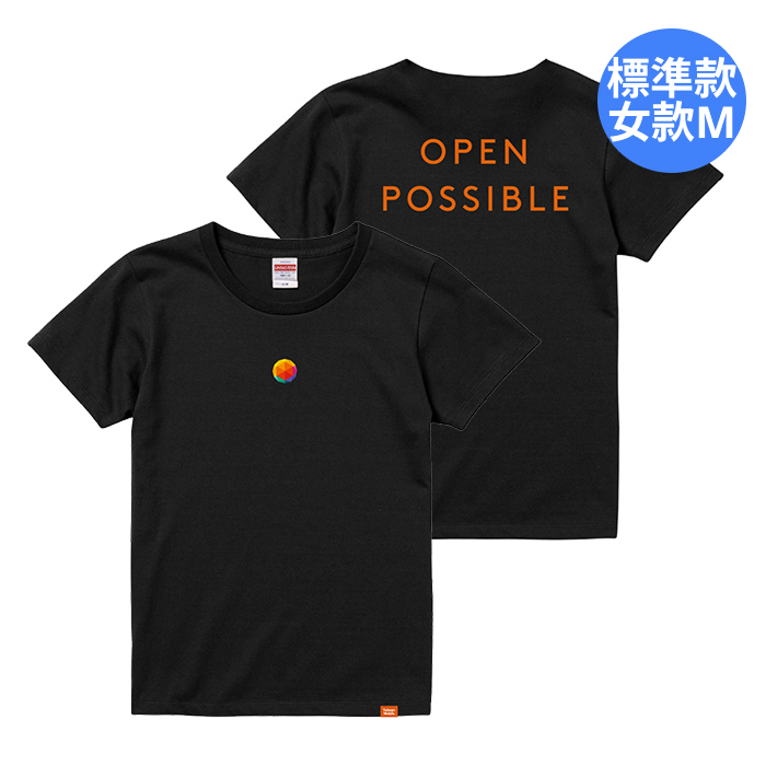 Open Possible標準款logoT(女-黑-M)