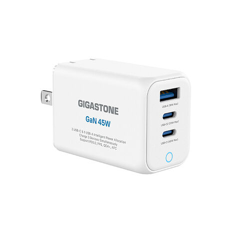 Gigastone 45W GaN氮化鎵三孔快速充電器-白
