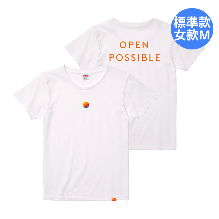 Open Possible標準款logoT(女-白-M)