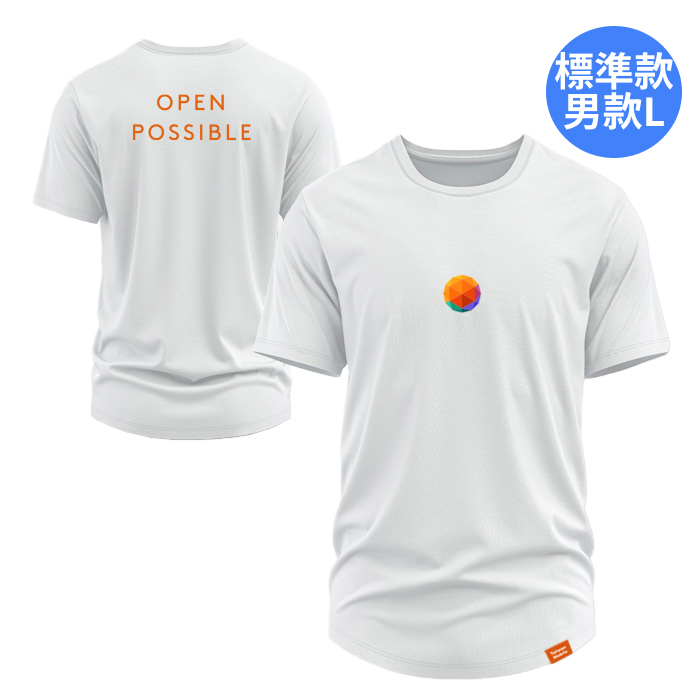 Open Possible標準款logoT(男-白-L)