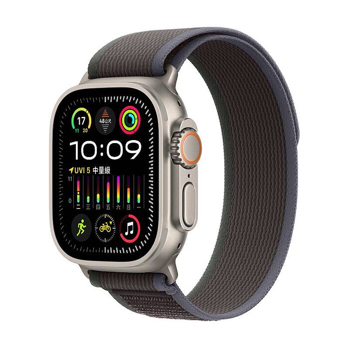 Apple Watch Ultra 2 LTE版 49mm(S/M)鈦金屬錶殼配藍色配黑色越野錶環(MRF53TA/A)【全新出清品】