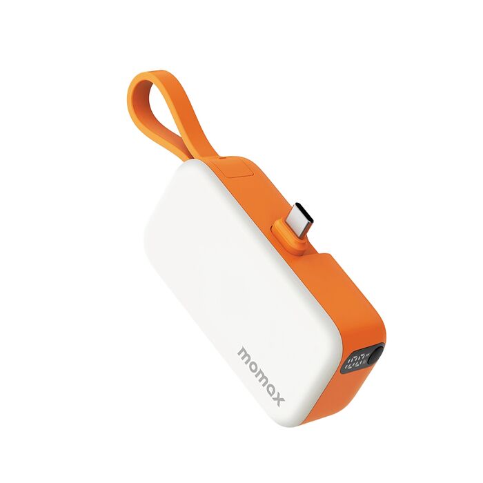 Momax 1-Power Mini 5000mAh 迷你帶線行動電源-橘
