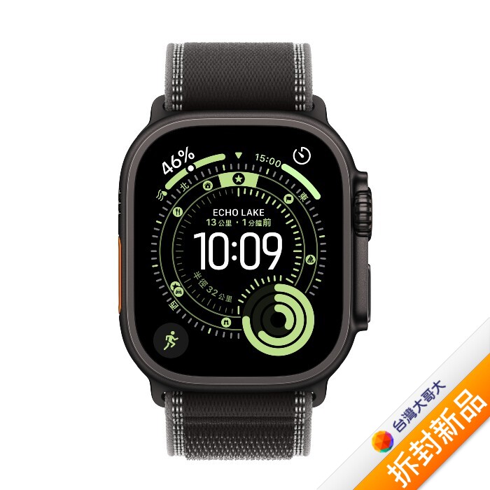 Apple Watch Ultra 3 GPS+Cellular 49mm 鈦金屬黑色錶殼配黑色配木炭色越野錶環-M/L(MF1H4TA/A)【拆封新品】