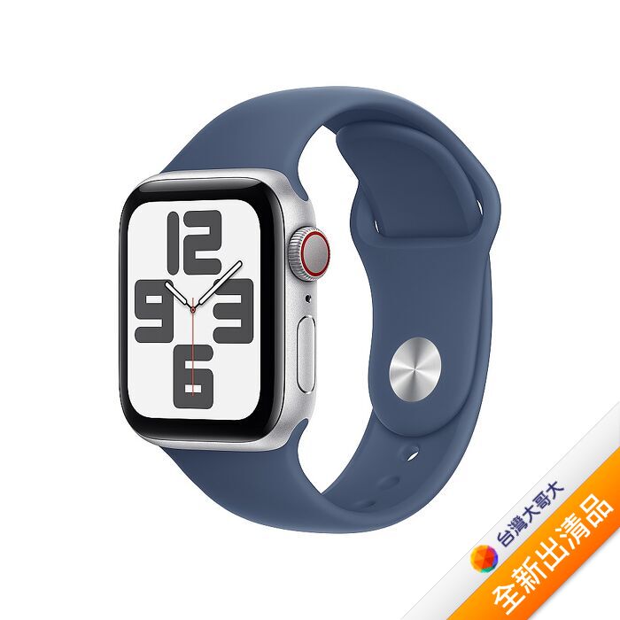 Apple Watch SE 2 LTE版 40mm銀色錶殼配丹寧色運動錶帶-S/M(MXGF3TA/A)【全新出清品】