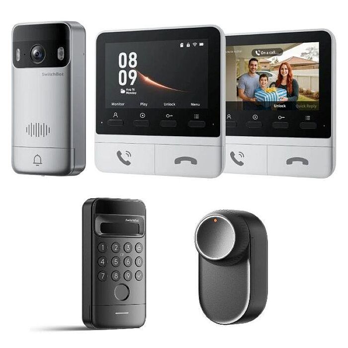 【OP智慧家庭 SwitchBot智慧影像門衛套裝】SwitchBot Lock Ultra+Keypad Touch Vision+Video Doorbell