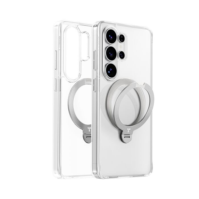 Samsung S26 Ultra TORRAS Ostand Spin磁吸旋轉支架防摔手機殼-透明