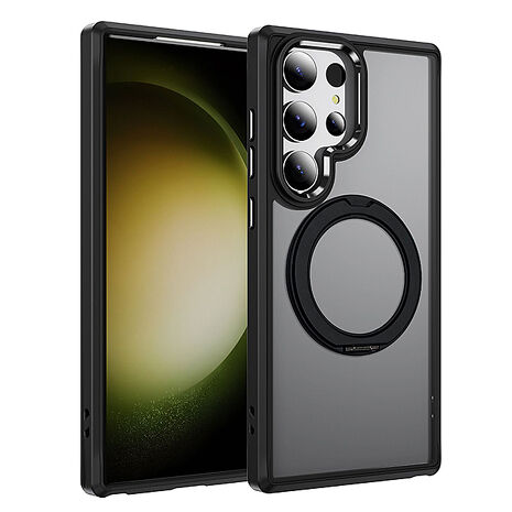 Samsung S26 Ultra 合金框旋轉立架磁吸殼-霧黑