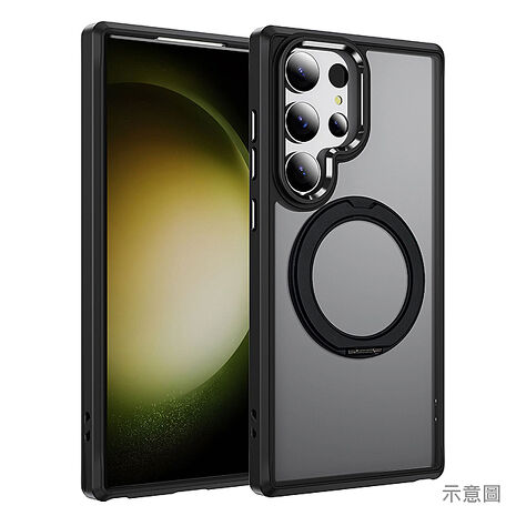 Samsung S26 合金框旋轉立架磁吸殼-霧黑