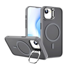 iPhone 17e/16e Mobi Mate 鏡頭立架磁吸保護殼-霧灰