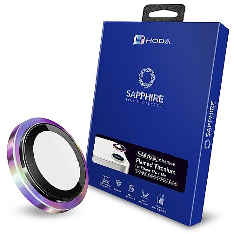 hoda 藍寶石鏡頭保護貼(iPhone 17e/16e)-燒鈦
