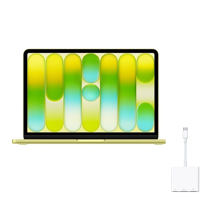 (Apple) MacBook Neo 13吋(A18 Pro) 8G/256G  (青橘黃色)【搭原廠USB-C 數位AV多埠轉接器】