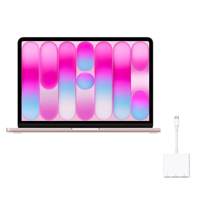 (Apple) MacBook Neo 13吋(A18 Pro) 8G/256G  (胭粉色)【搭原廠USB-C 數位AV多埠轉接器】