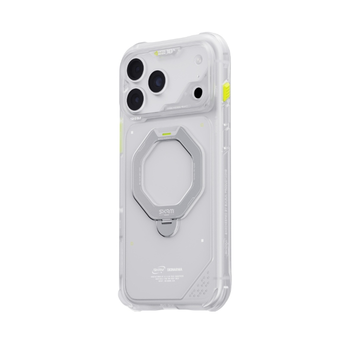 iPhone 18 Pro/17 Pro SKINARMA SATURN 磁吸支架防摔殼-透明