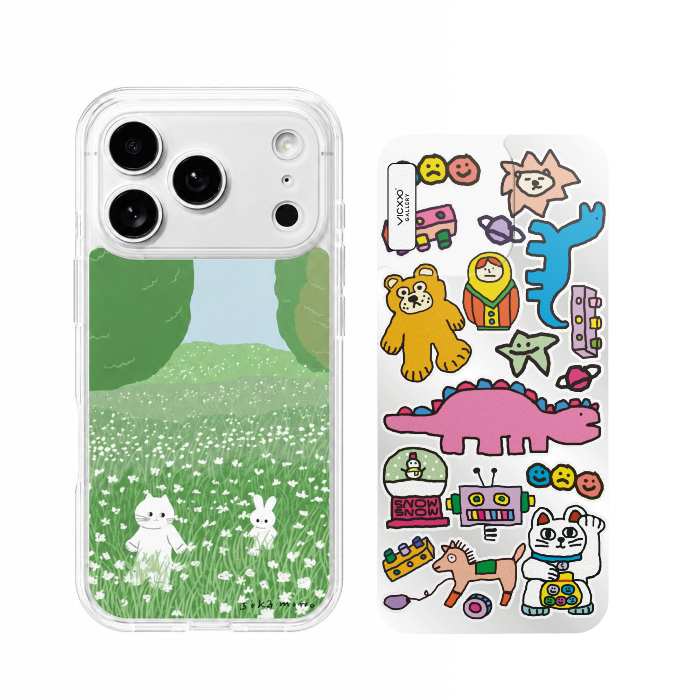 iPhone 18 Pro Max/17 Pro Max Vicxxo 磁吸透殼+二款背貼組-森林漫步(IU款)&玩具