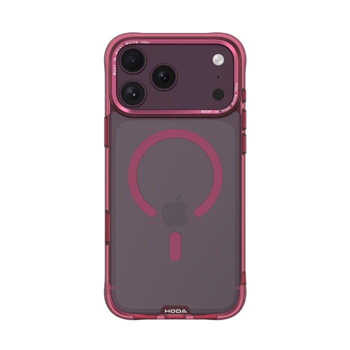 iPhone 18 Pro/17 Pro hoda 柔石軍規防摔磁吸保護殼-酒紅