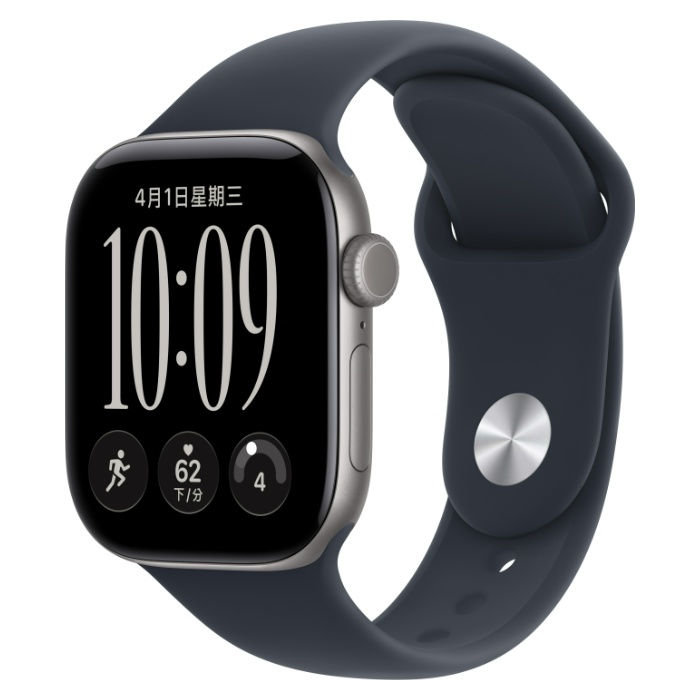 【預購】Apple Watch Series 12 GPS 42mm 太空灰鋁金屬錶殼配海軍藍色錶帶-S/M(MJE74TA/A)
