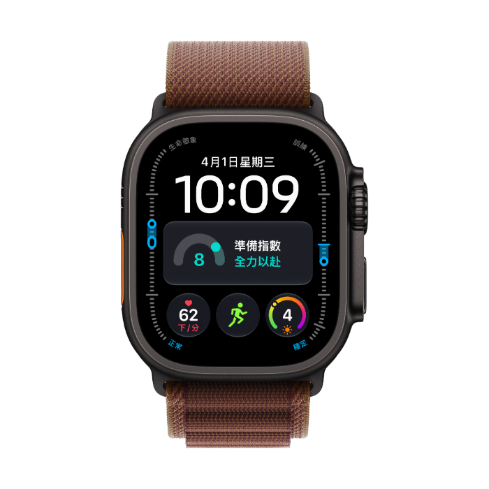 【預購】Apple Watch Ultra 4 GPS+Cellular 49mm 鈦金屬黑色錶殼配勃根地紅色高山錶環-L(MJC24TA/A)