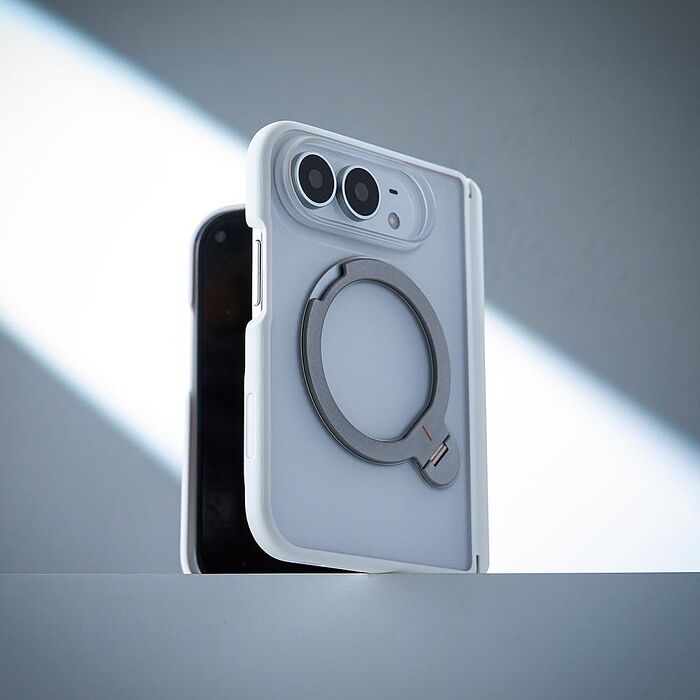 iPhone Duo UNIQ Veren 360磁吸支架防摔殼-霧白