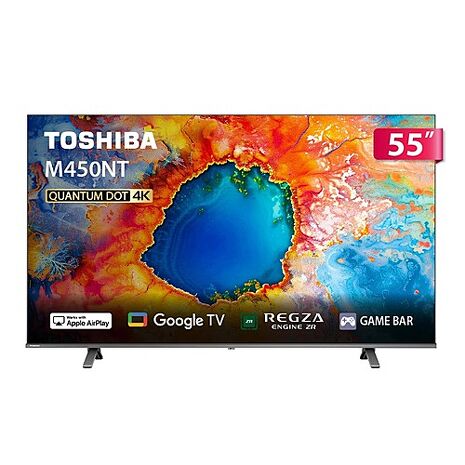 結帳更省(送基安)東芝 55吋4K QLED GoogleTV液晶顯示器 55M450NT【智慧家庭】