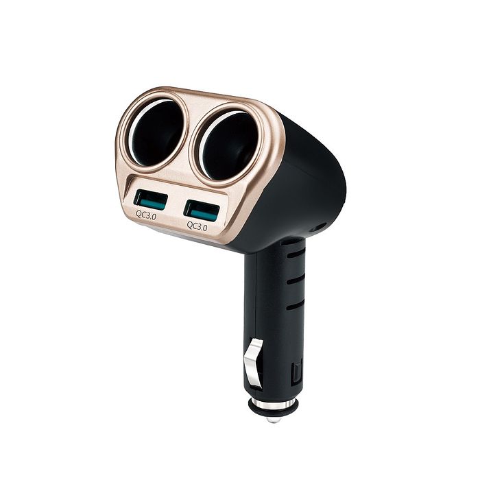 E-books B49 車用兩孔擴充+雙USB QC3.0充電器(搶購)
