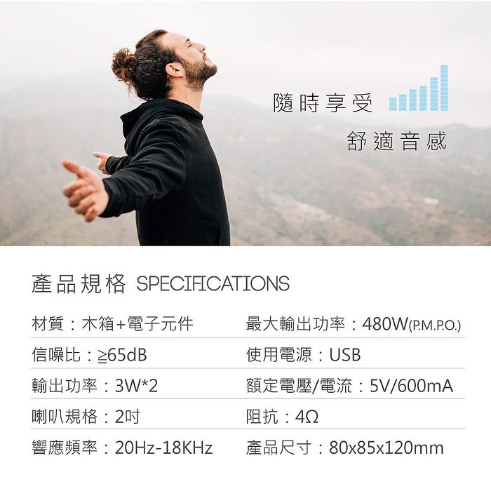 RASTO RD4 木質工藝2.0聲道多媒體喇叭(活動)