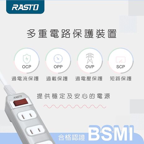 【台灣製造】RASTO FE1一開四插二孔延長線 1.8M(活動)