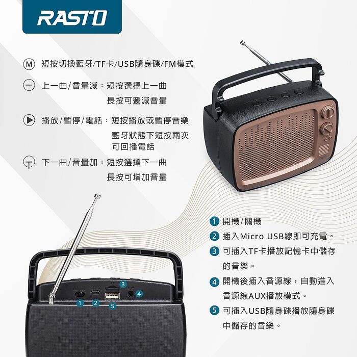 RASTO RD11 經典歲月藍牙喇叭(活動)