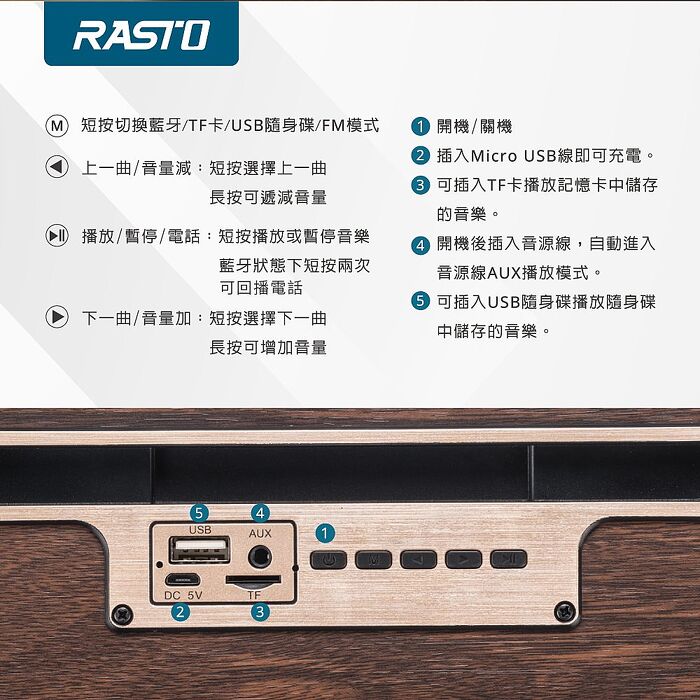 RASTO RD9 全音域立體聲藍牙喇叭(活動)