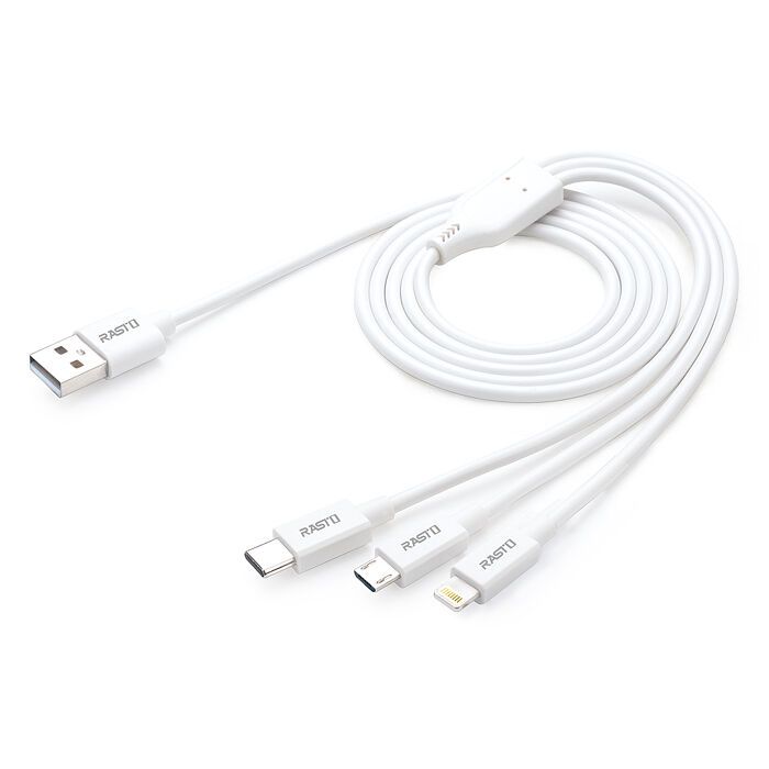 RASTO RX56 Lightning+TypeC+Micro三合一充電線1M(APP)