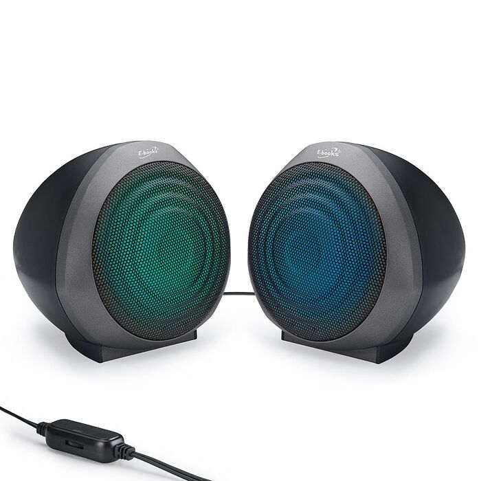 E-books 魔幻炫光兩件式2.0聲道多媒體喇叭-D43_搶購