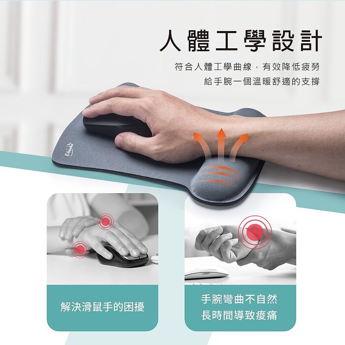 (2入組)E-books MP4 護腕紓壓滑鼠墊