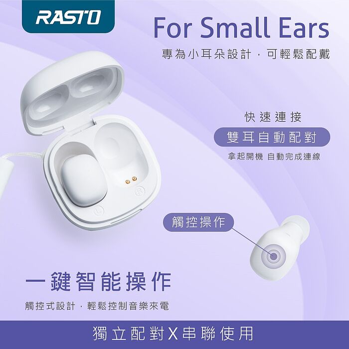 RASTO RS51 小耳洞專用TWS真無線藍牙5.3耳機(活動)