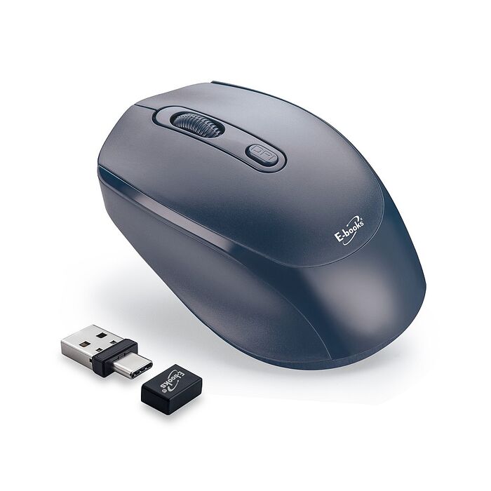 E-books M74 四鍵式Type C+USB雙介面靜音無線滑鼠(活動)