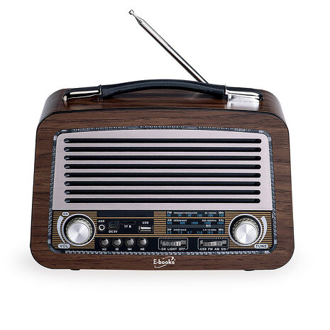 E-books D61 復刻經典木紋多功能藍牙喇叭(活動)(買就送AtoC充電線1條)