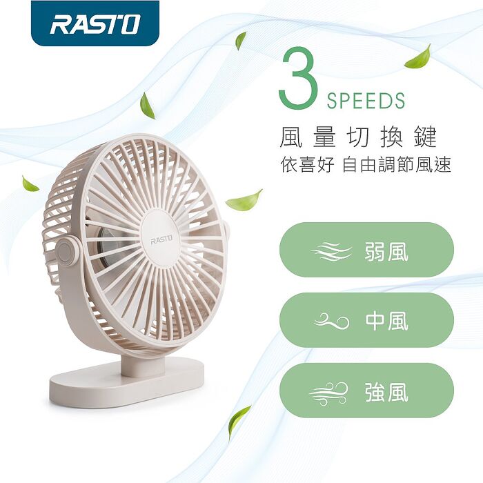 RASTO RK15 360度調整三段風速USB桌面風扇