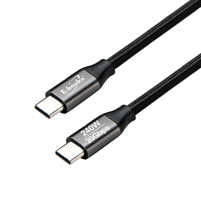 E-books XA66 USB4鋁製240W 20Gbps C to C  + 4K影音四合一快充傳輸線-2M