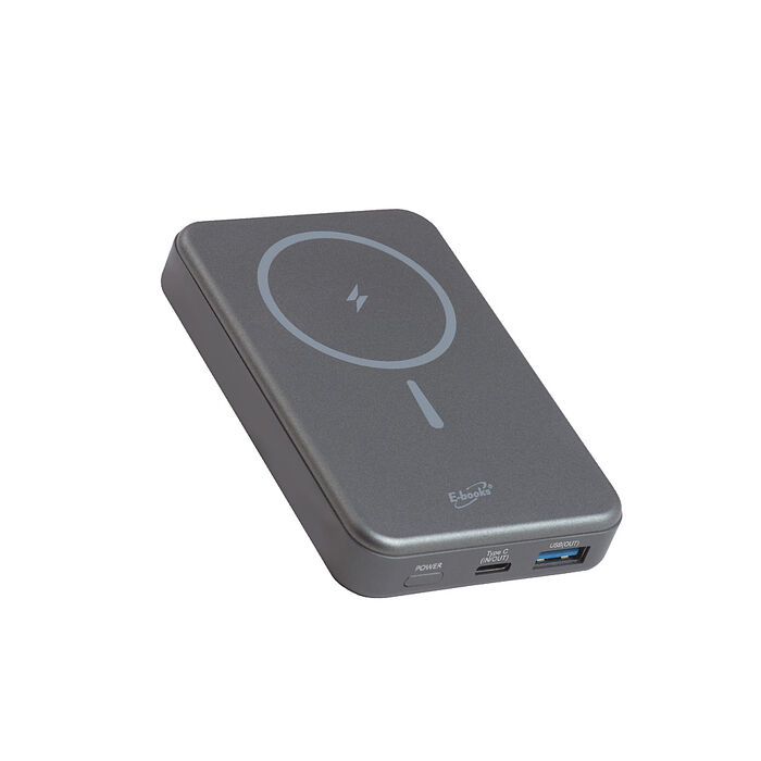 E-books石墨烯3輸出質感鋁製磁吸數顯10000mAh行動電源_台灣製造B-124