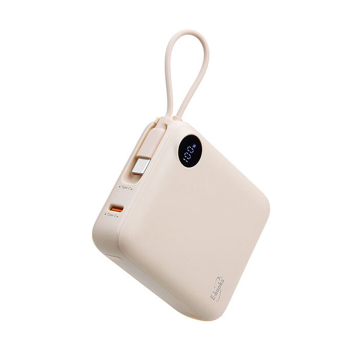 E-books B129 台灣製造自帶Type C線數顯雙向二輸出快充行動電源