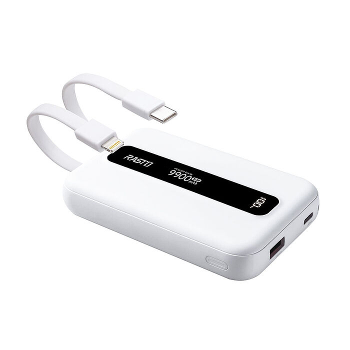 RASTO RB67 固態防爆不燃燒自帶雙線9900mAh行動電源(買就送CtoL充電線1條)