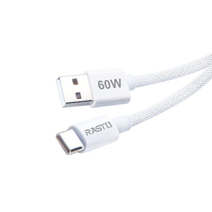 RASTO RX72 質感60W USB A to C 編織快充傳輸線-1M