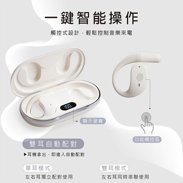 E-books SS71 開放式氣傳導數顯藍牙6.0耳機