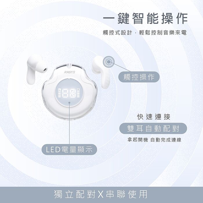 RASTO RS77 LED電量顯示藍牙6.0耳機