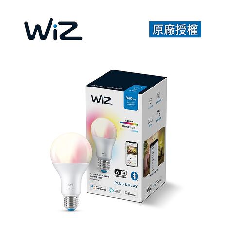 Philips 飛利浦 Wi-Fi WiZ 智慧照明 8W全彩燈泡 (PW04N)