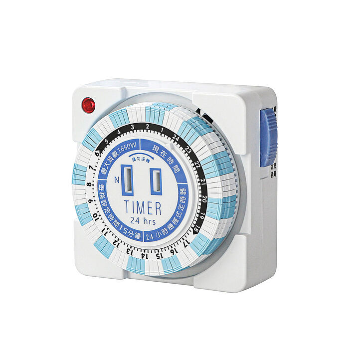 KINYO 2P插孔2P插頭24小時多段安全定時器(TM-25)