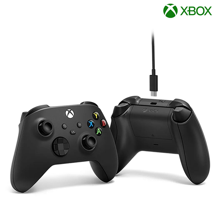 Microsoft 微軟 XBOX 無線控制器(磨砂黑)+連接線