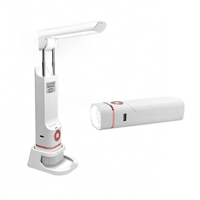 GREENON-二合一創意折疊檯燈(手電筒/LED閱讀燈)-手機架/USB充電式/現代簡約風(特賣)