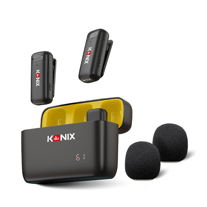 KONIX G2 無線麥克風-Type-c防風罩組 領夾式直播麥克風 加厚海綿 可降低風切聲